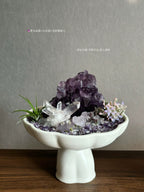 Amethyst with Greenery Elegant Ornament-358