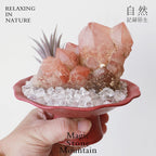 Crystal Chips and Plants Scene with Stone Base-458