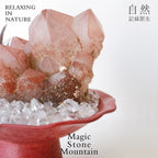 Crystal Chips and Plants Scene with Stone Base-458