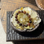 Natural yellow crystal energy purification,demagnetization and treasure accumulation basin-323