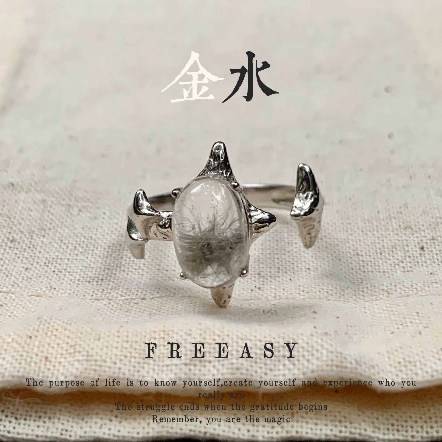 Natural crystal silver  jewelry-498