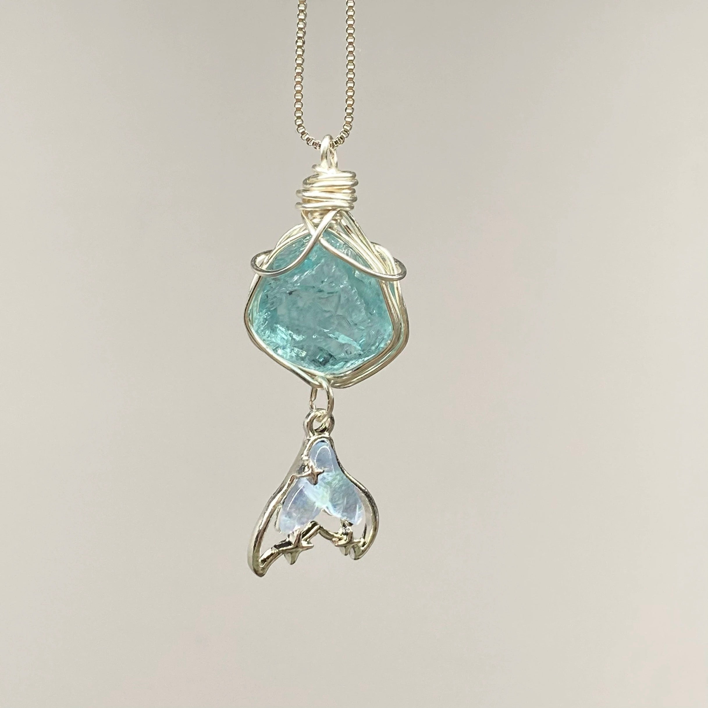 Crystal fish tail pendant-96