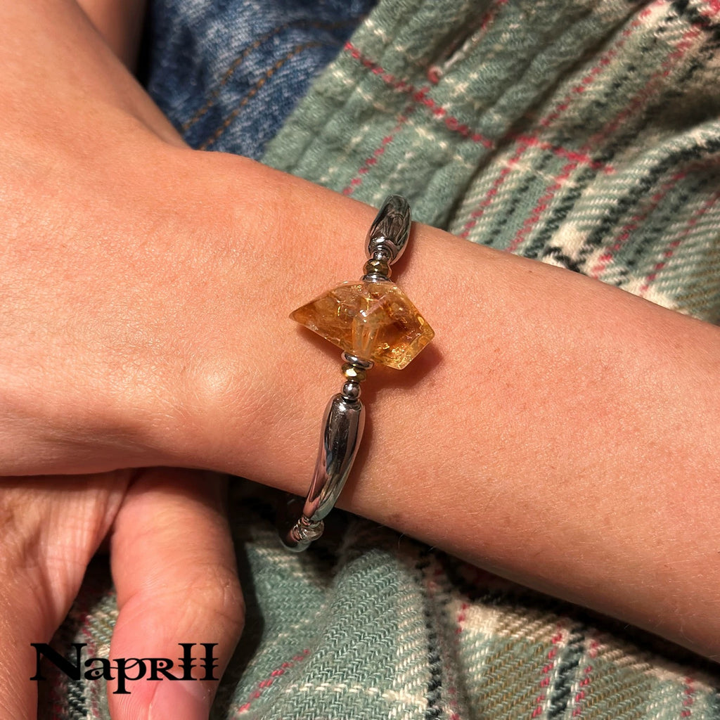 Natural crystal metal bracelet-185