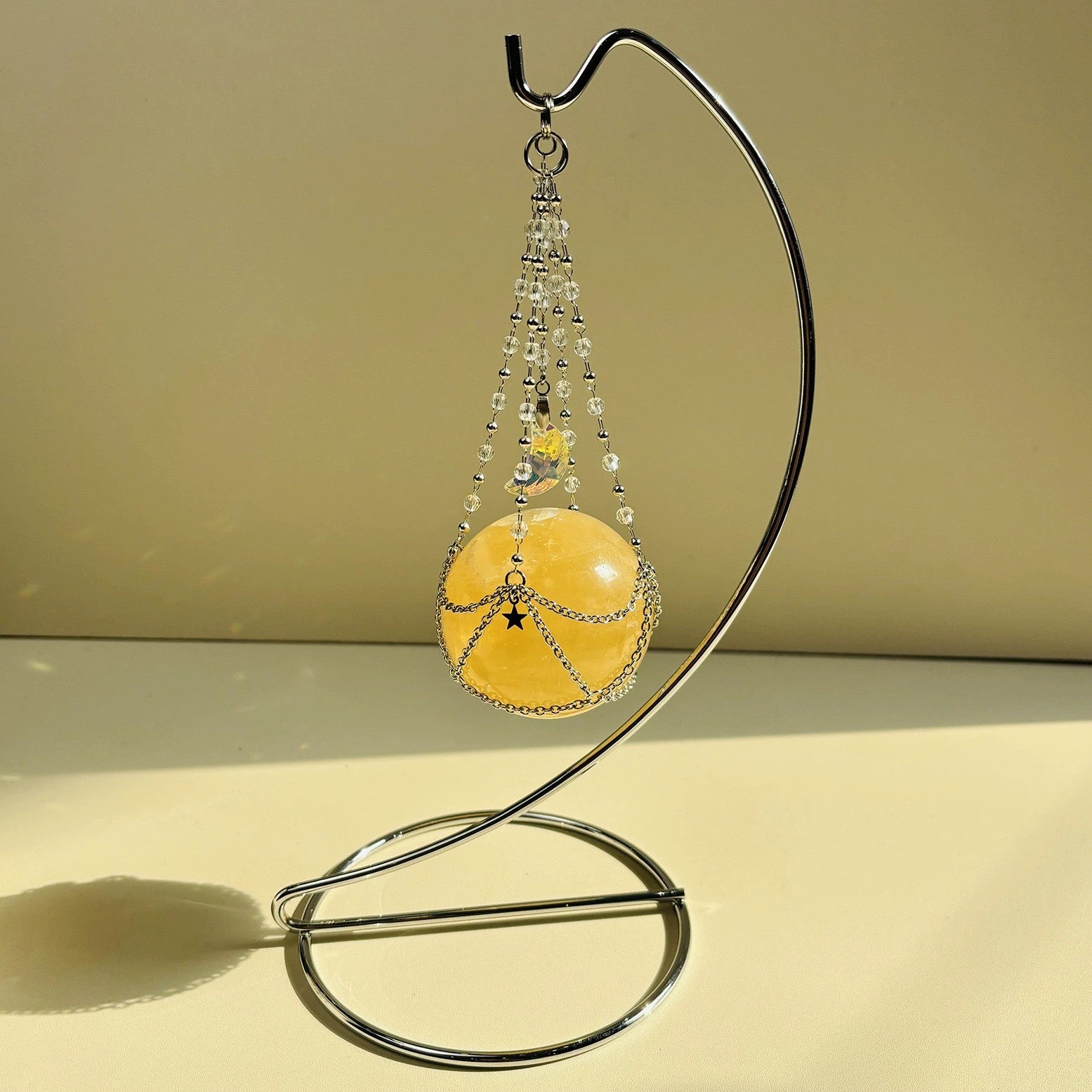 Dream of Yellow Crystal with Stars Hanging and Moon Setting-70
