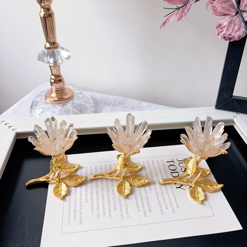 Golden - Stemmed Crystal Flowers-49