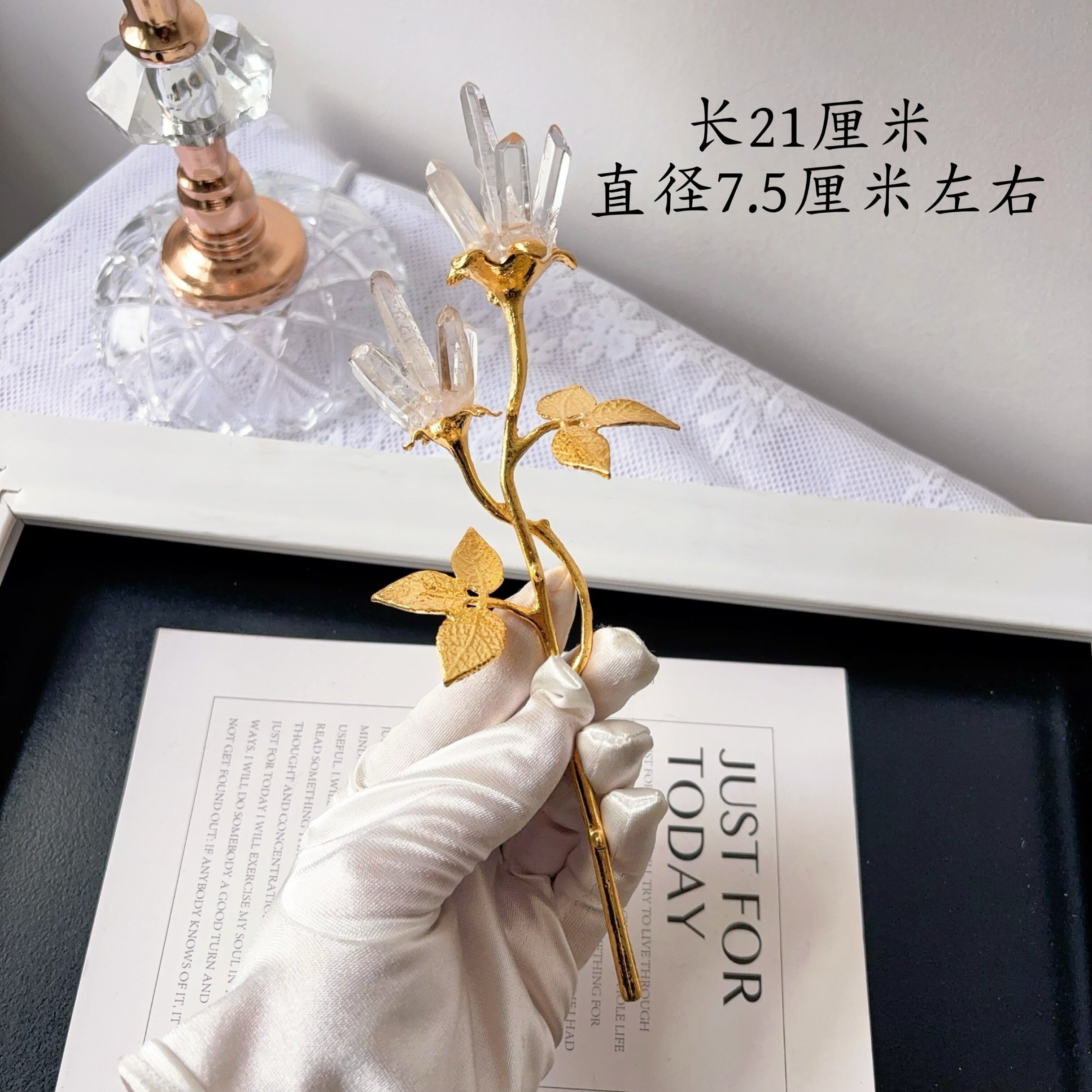 Golden - Stemmed Crystal Flowers-49